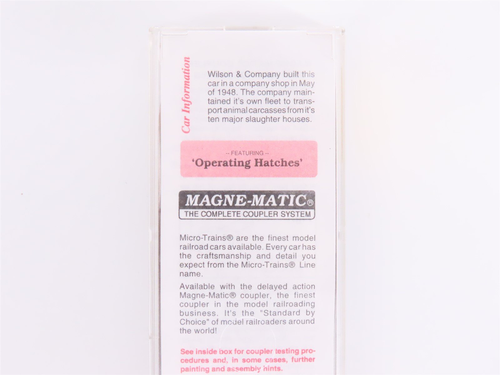 N Scale Micro-Trains MTL 58540 WCLX Wilson & Company 36' Wood Reefer #9259