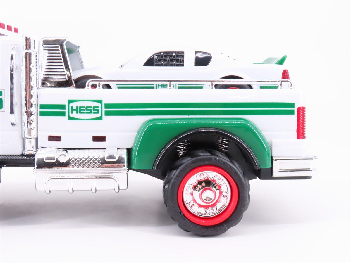 Hess Toy Truck 2011 Flatbed Utility Truck &amp; Race Car w/ Lights &amp; Sound