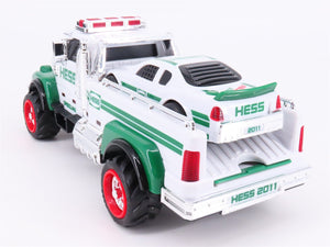 Hess Toy Truck 2011 Flatbed Utility Truck & Race Car w/ Lights & Sound