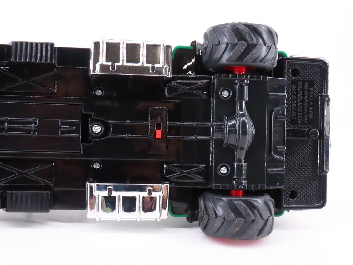 Hess Toy Truck 2011 Flatbed Utility Truck &amp; Race Car w/ Lights &amp; Sound