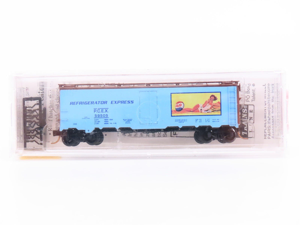 N Scale Micro-Trains MTL 59550 PCEX Pepsi Cola 40&#39; Steel Side Ice Reefer #58505