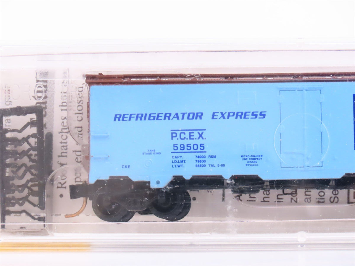 N Scale Micro-Trains MTL 59550 PCEX Pepsi Cola 40&#39; Steel Side Ice Reefer #58505