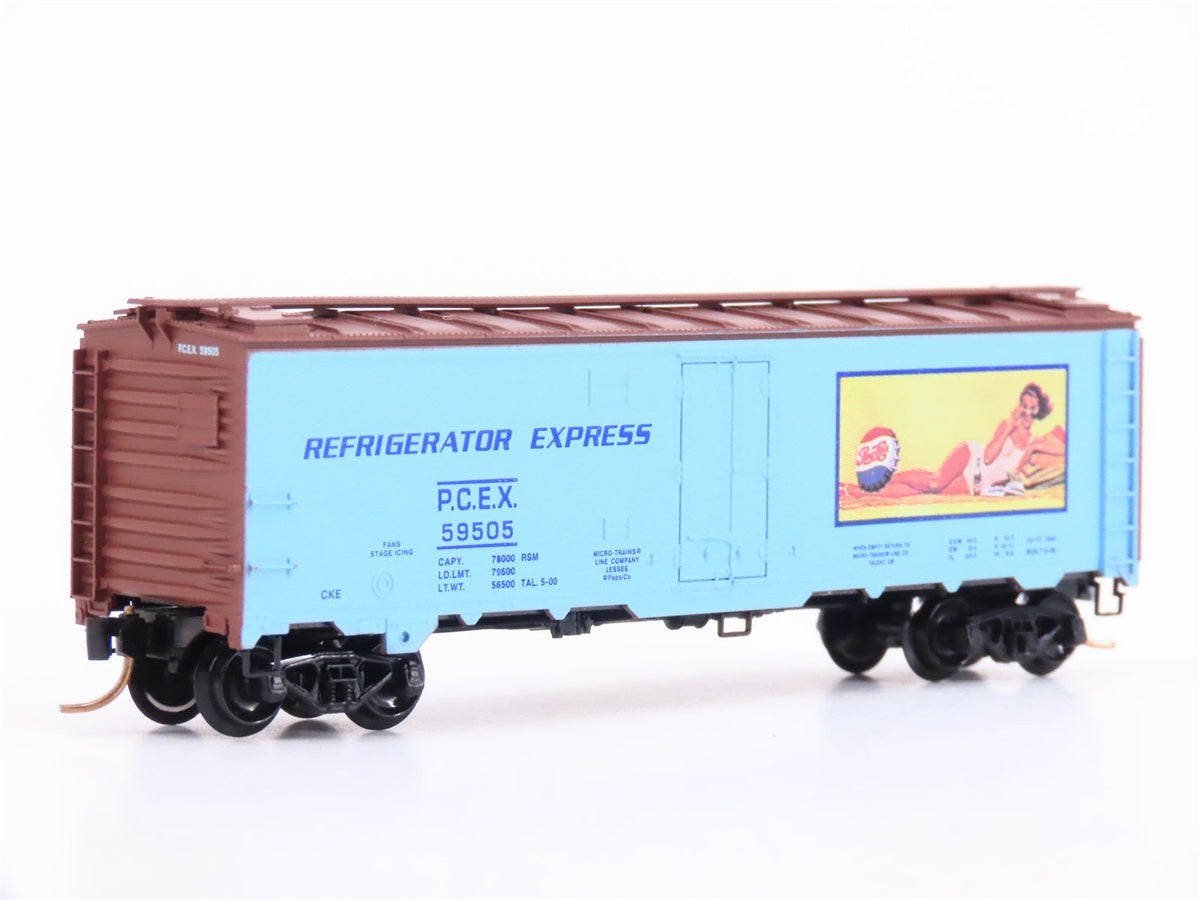 N Scale Micro-Trains MTL 59550 PCEX Pepsi Cola 40&#39; Steel Side Ice Reefer #58505