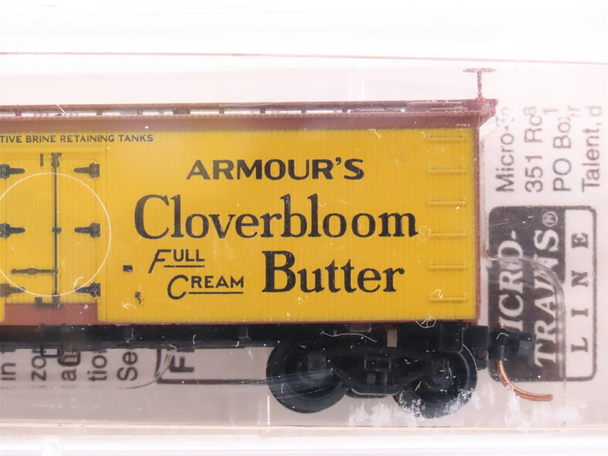 N Scale Micro-Trains MTL 58550 Armour&#39;s Cloverbloom Butter 36&#39; Reefer #14796