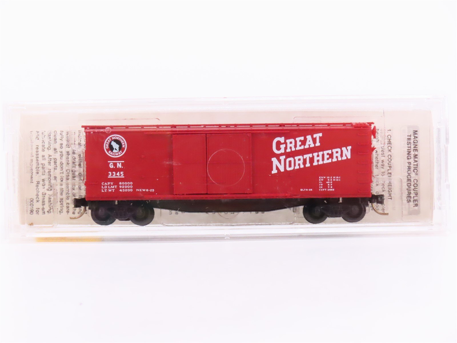 N Scale Micro-Trains MTL 43040 GN Great Northern Railway 40' Box Car #3345