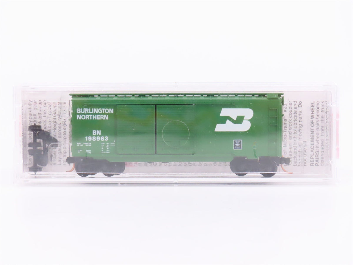 N Scale Micro-Trains MTL 23080 BN Burlington Northern 40&#39; Box Car #198963