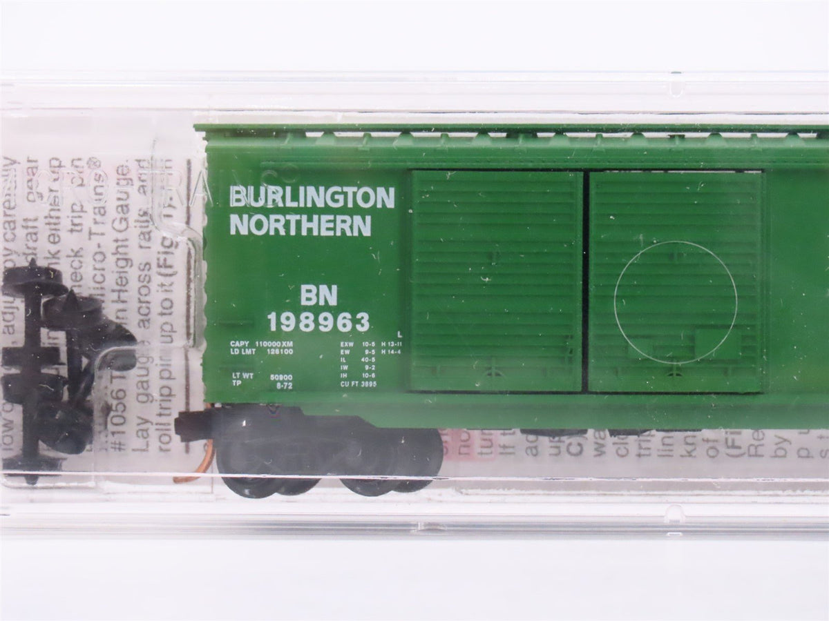 N Scale Micro-Trains MTL 23080 BN Burlington Northern 40&#39; Box Car #198963