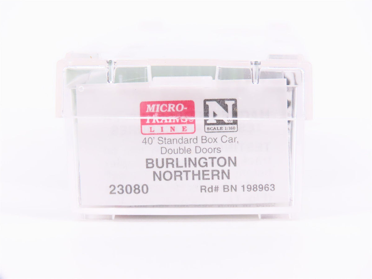 N Scale Micro-Trains MTL 23080 BN Burlington Northern 40&#39; Box Car #198963