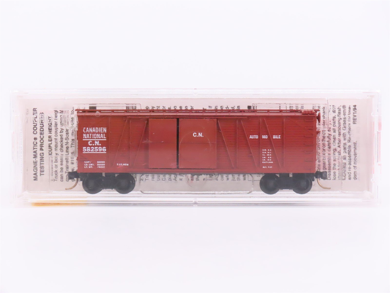 N Scale Micro-Trains MTL 29070 CN Canadian National 40' Auto Box Car #582596