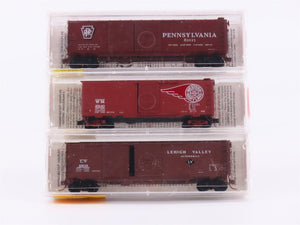 N Scale Micro-Trains MTL 19896 PRR/WM/LV Railroad Box Car 3-Pack Sealed