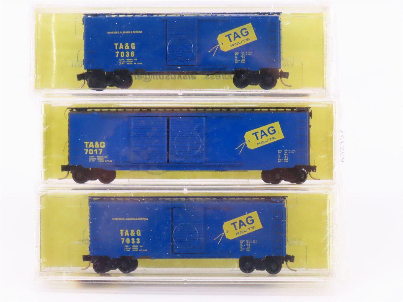 N MTL Al's Kustom Train Kars TAG Tennessee Alabama Georgia Box Car 3-Pack Sealed