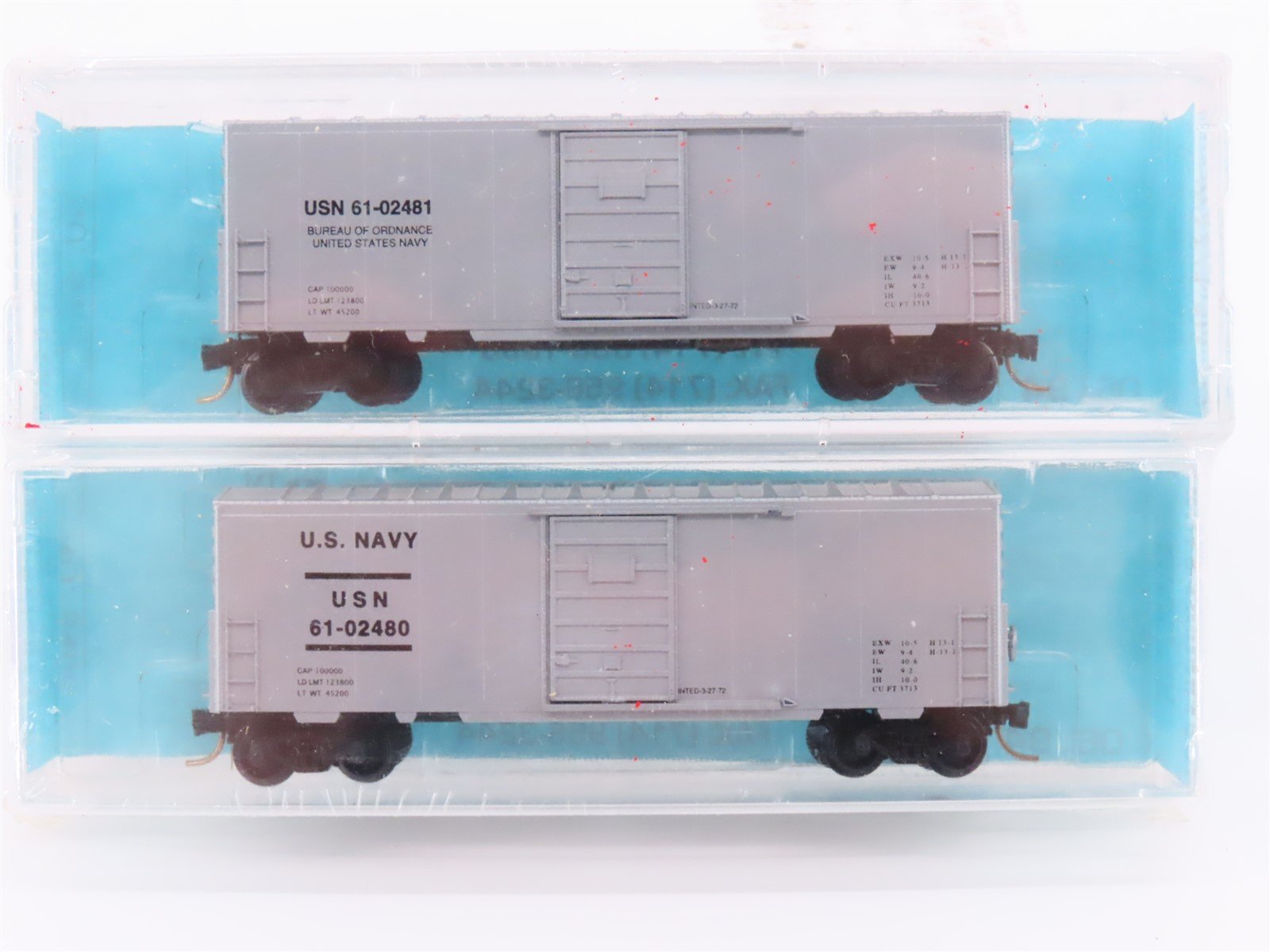 N Scale MTL The Freight Yard Premiere Editions USN US Navy Box Car 2-Pack Sealed