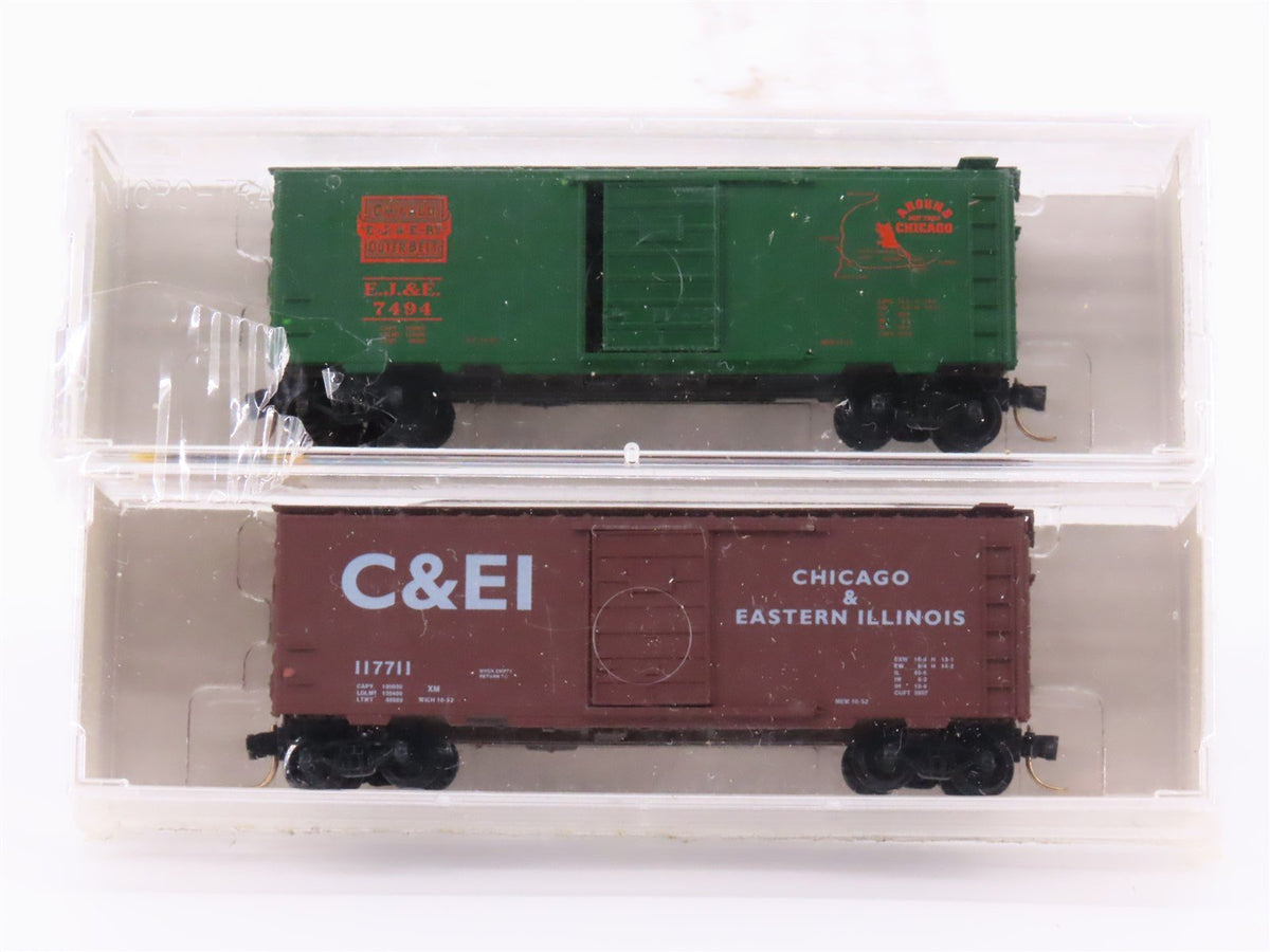 N Scale MTL Medford Trains EJ&amp;E/C&amp;EI Single Door Box Car 2-Pack Sealed