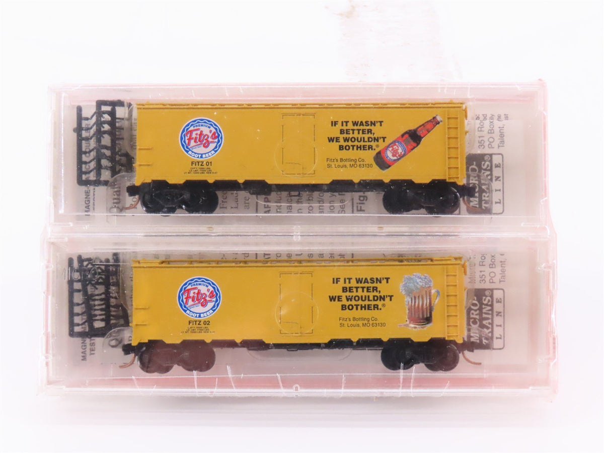 N Micro-Trains MTL NSC FITZ Root Beer 40&#39; Steel Side Ice Reefer 2-Pack Sealed