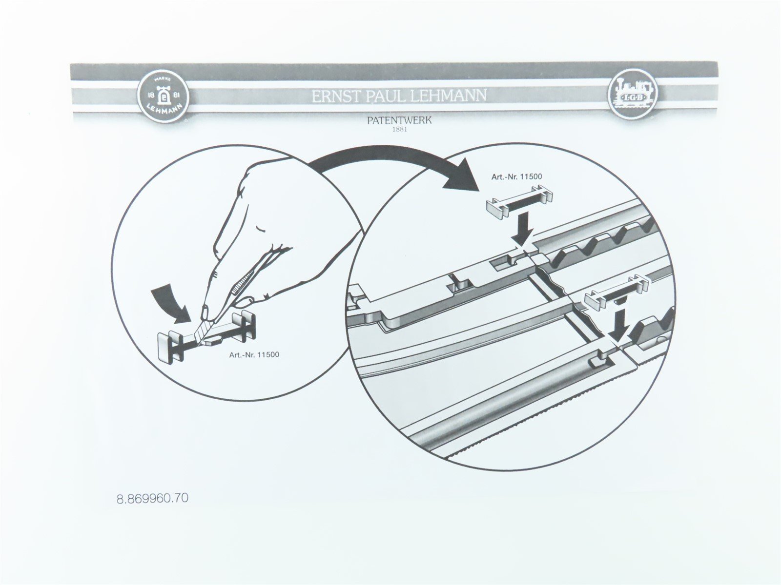G Scale LGB 61200 Right Hand R1 30 Degree Switch Roadbed