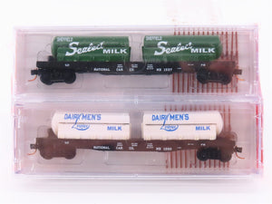 N Scale Micro-Trains MTL NSC 07-129 NX The Dairy Express Flat Car 2-Pack Sealed