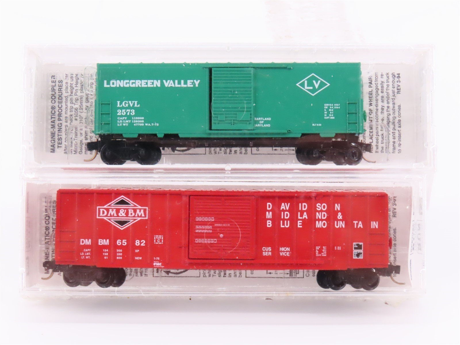 N Scale Micro-Trains MTL Special Run LGVL/DMBM Railroad Box Car 2-Pack Sealed