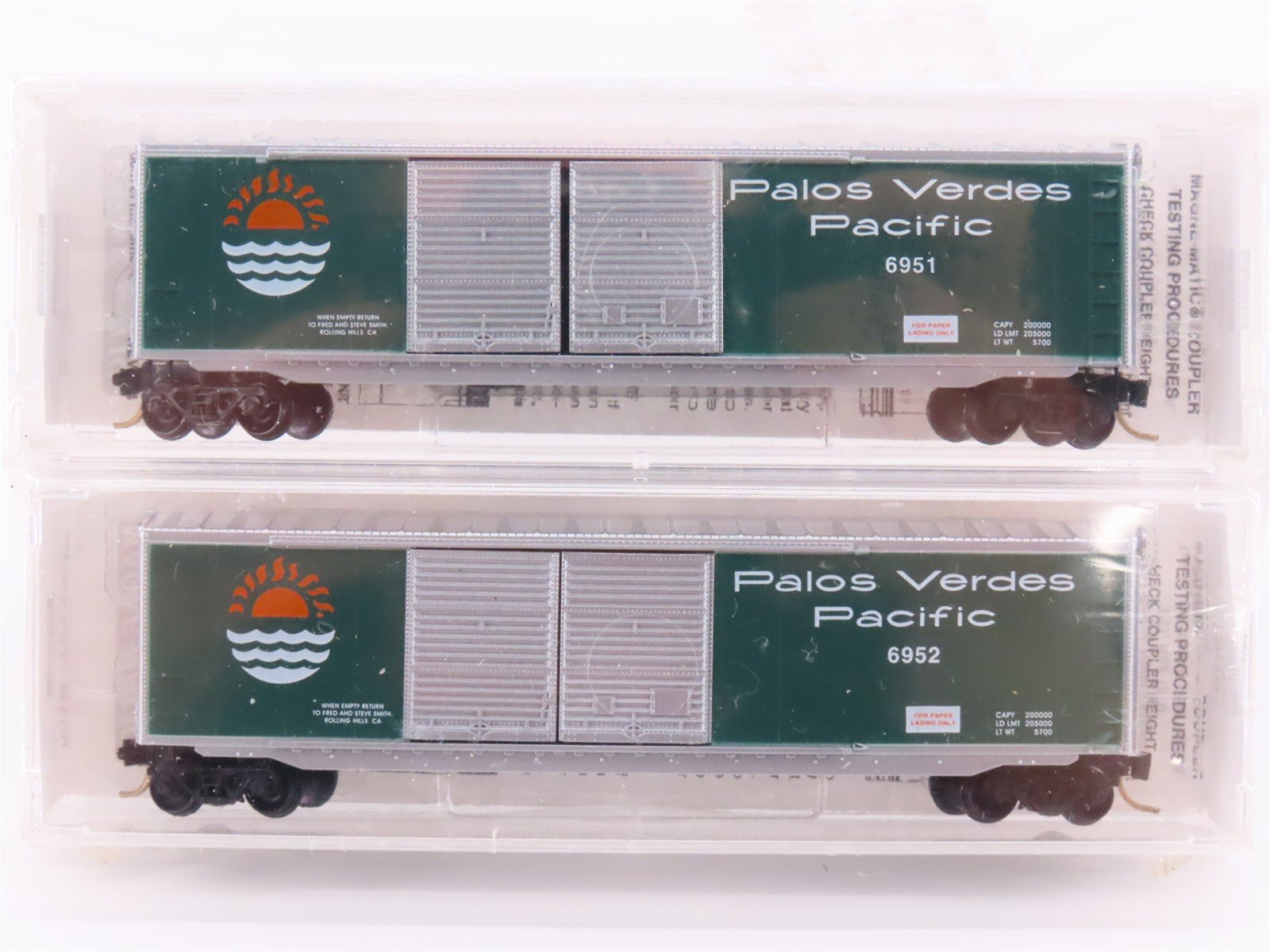 N Scale Micro-Trains MTL Special Run Palos Verdes Pacific Box Car 2-Pack Sealed