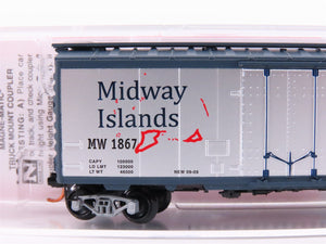 N Scale Micro-Trains MTL NSC 09-02 MW Midway Island 40' Plug Door Box Car #1867