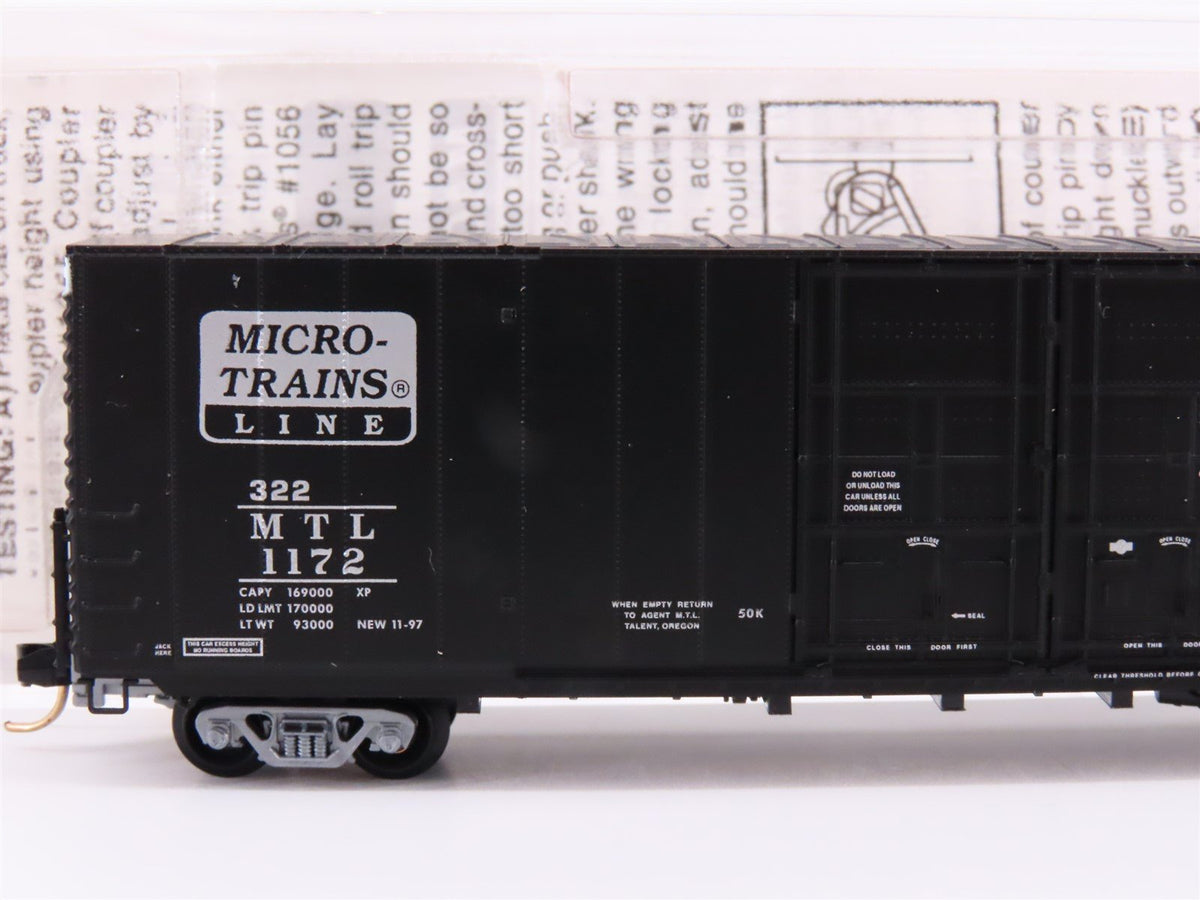 N Micro-Trains MTL 102030 25th Anniversary 60&#39; Double Plug Doors Box Car #1172