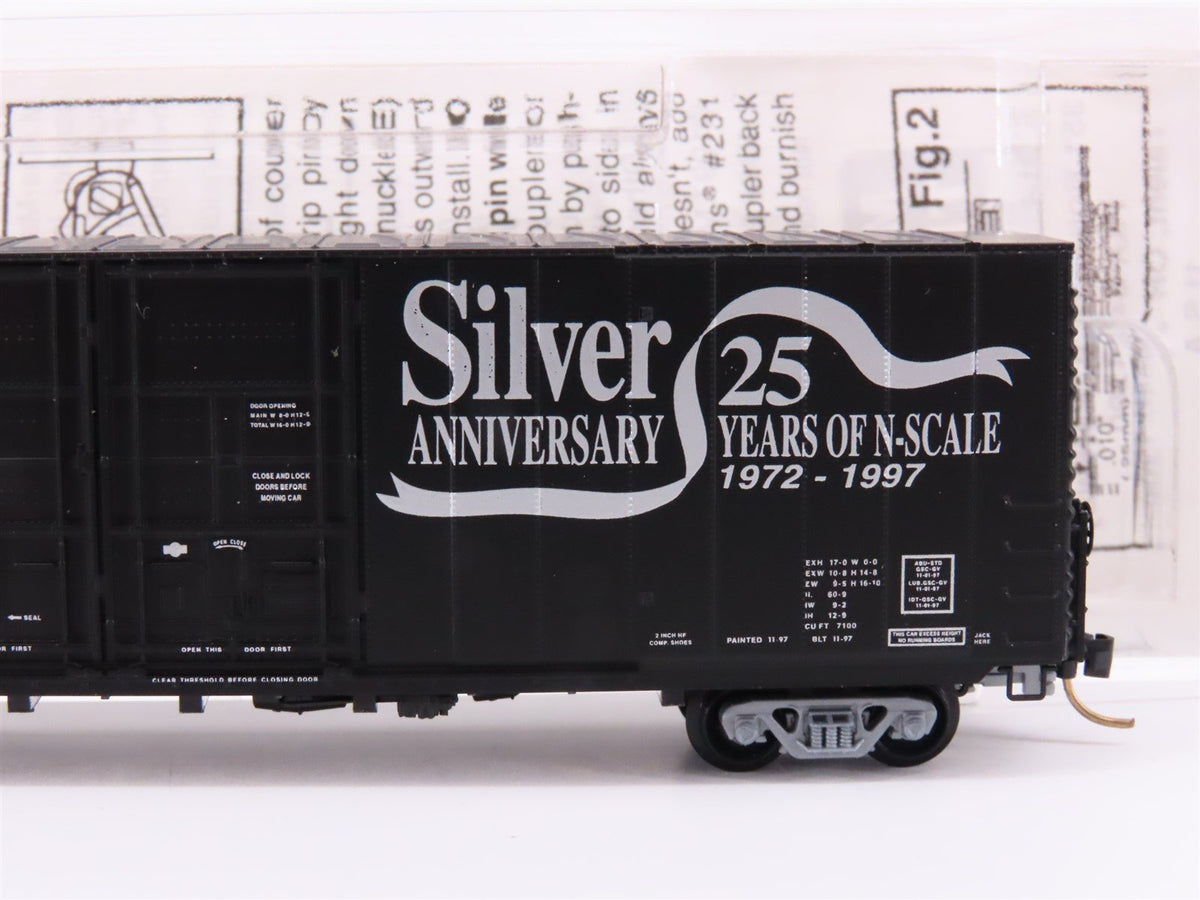 N Micro-Trains MTL 102030 25th Anniversary 60&#39; Double Plug Doors Box Car #1172