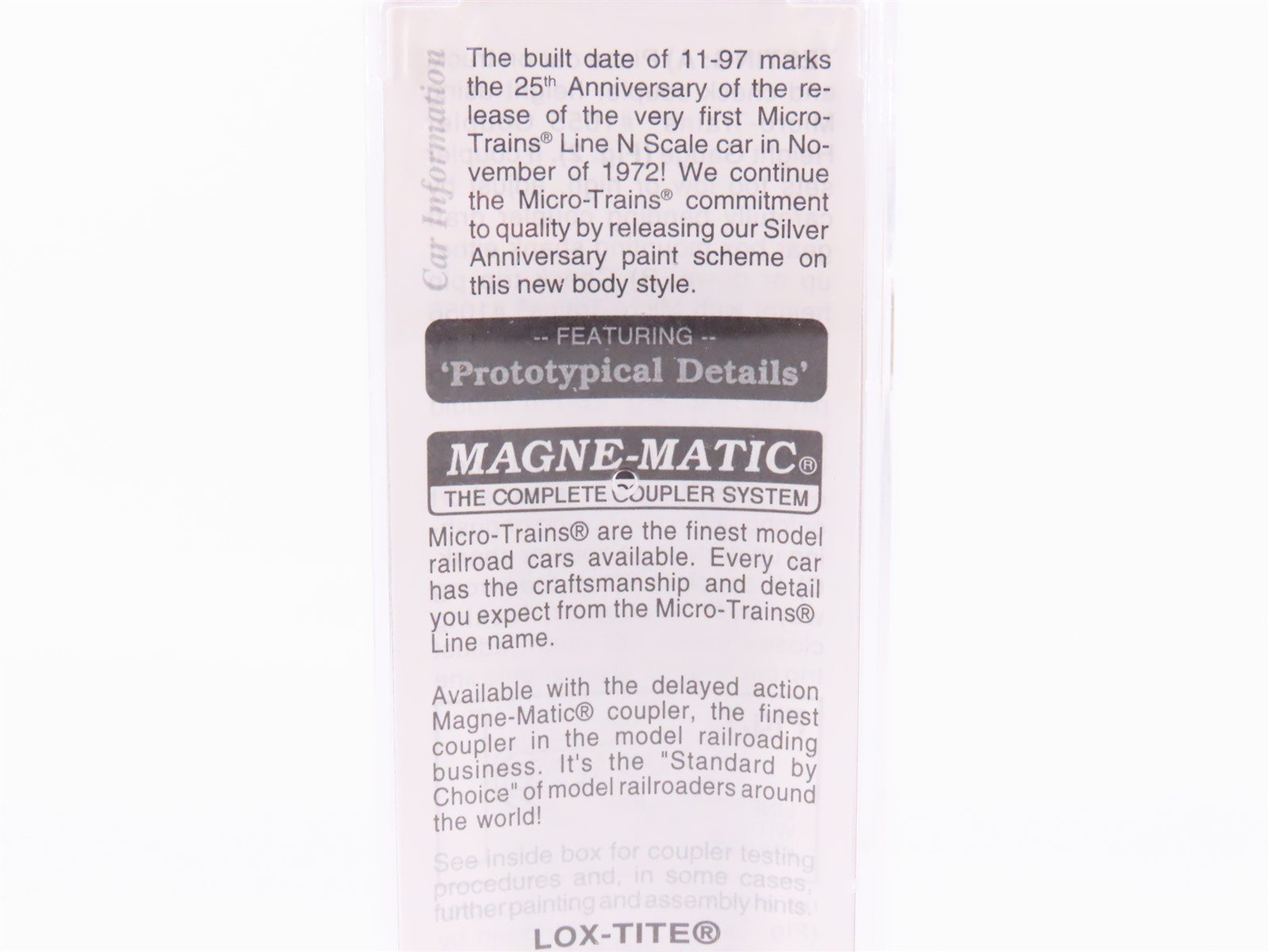 N Micro-Trains MTL 102030 25th Anniversary 60' Double Plug Doors Box Car #1172