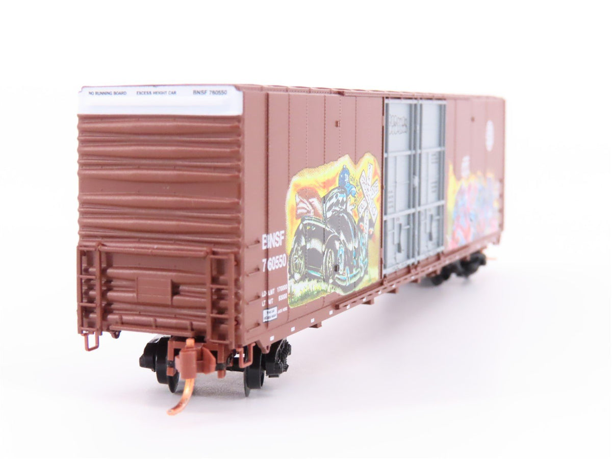 N Micro-Trains MTL GCS Car #12 BNSF &quot;California&quot; 60&#39; Box Car #760550 w/ Graffiti