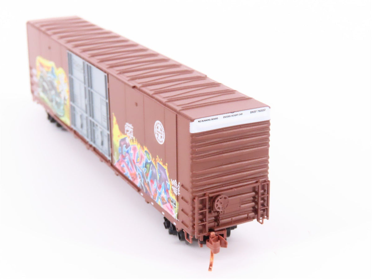 N Micro-Trains MTL GCS Car #12 BNSF &quot;California&quot; 60&#39; Box Car #760550 w/ Graffiti