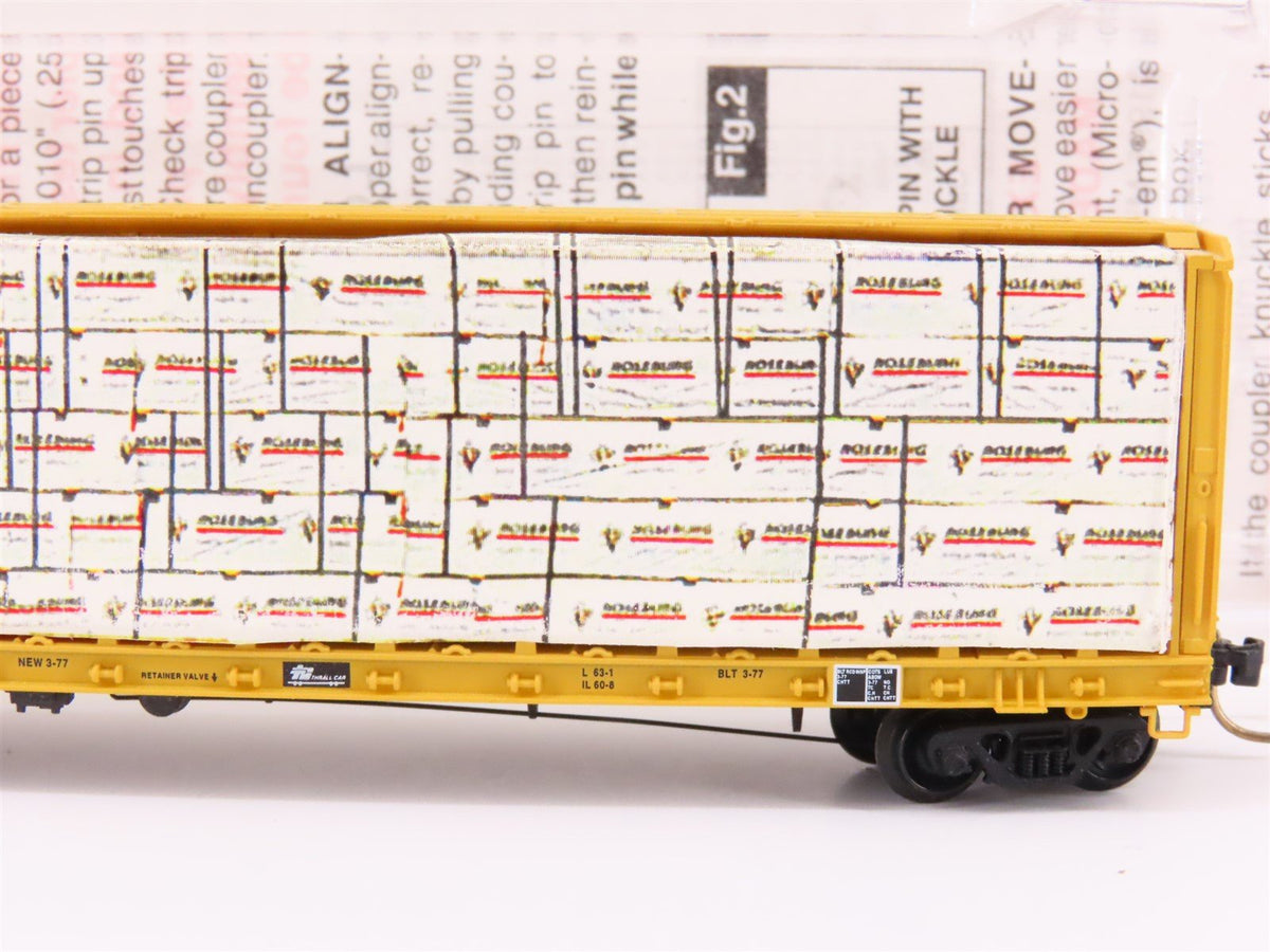 N Micro-Trains MTL 53050 MILW Milwaukee 60&#39; 8&quot; Flat Car #63056 w/ Custom Load