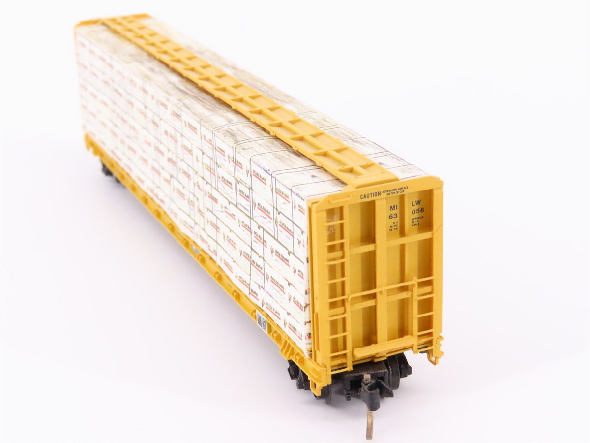 N Micro-Trains MTL 53050 MILW Milwaukee 60&#39; 8&quot; Flat Car #63056 w/ Custom Load