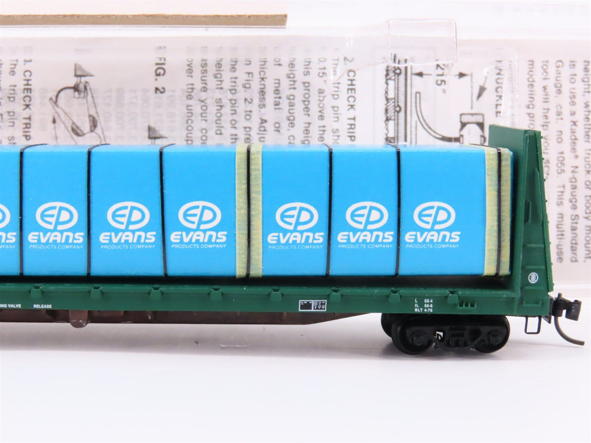 N Kadee Micro-Trains MTL 54100 MDW 61&#39; 8&quot; Bulkhead Flat Car #1147 w/ Custom Load