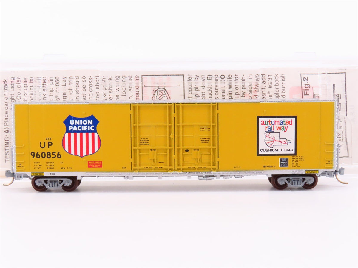 N Micro-Trains MTL 102020 UP Union Pacific 60&#39; Double Plug Doors Box Car #960856