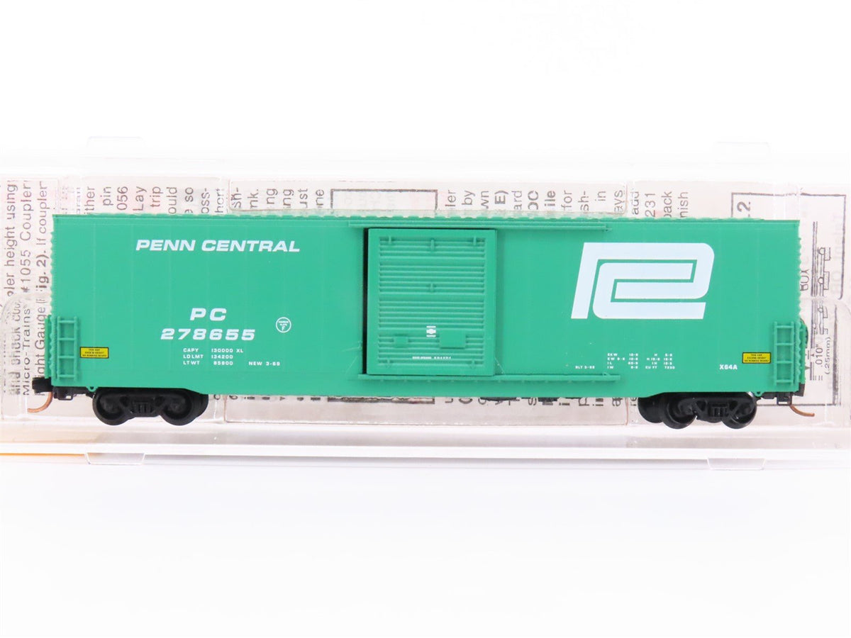 N Scale Micro-Trains MTL 104020 PC Penn Central 60&#39; Single Door Box Car #278655