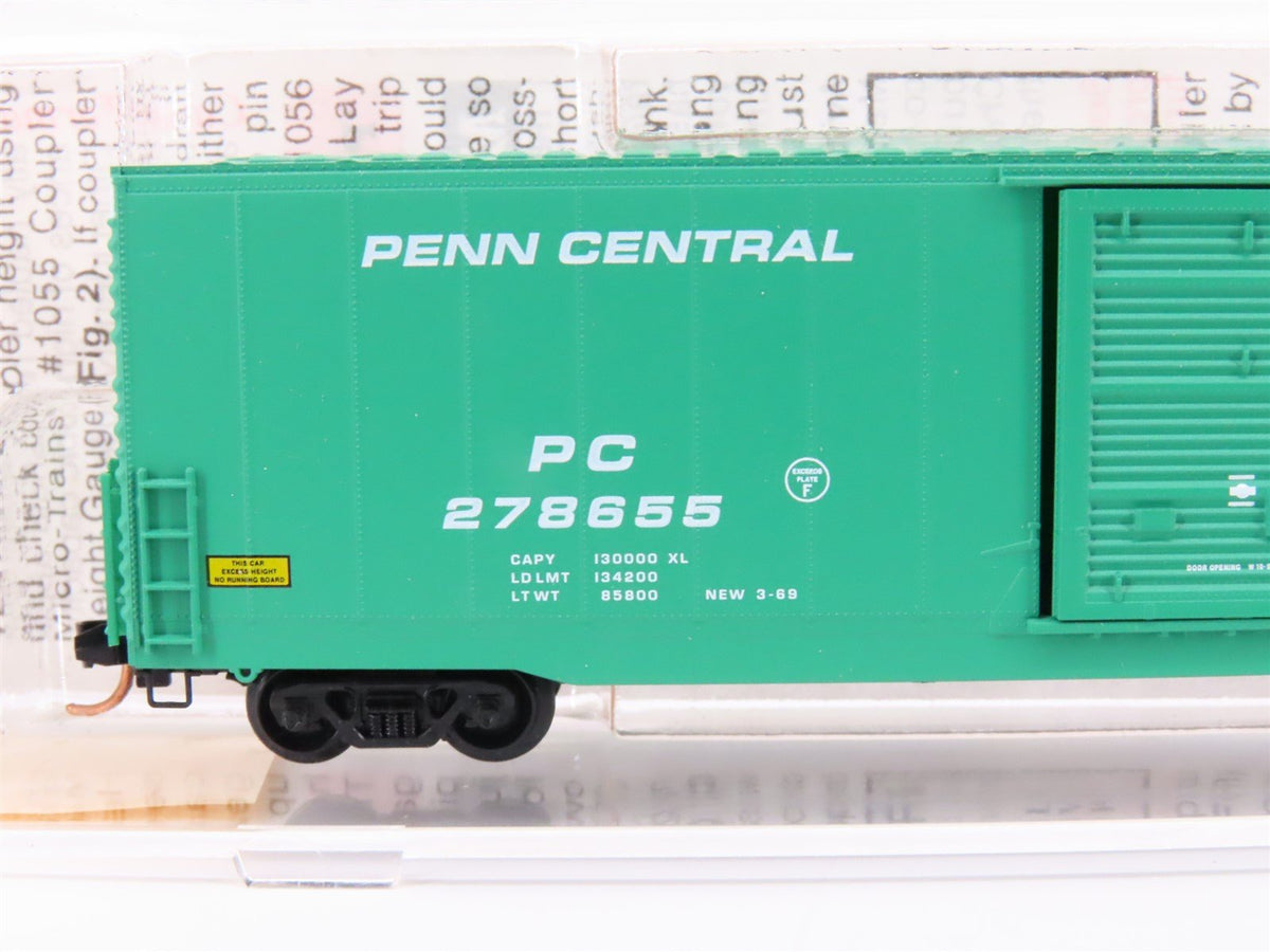 N Scale Micro-Trains MTL 104020 PC Penn Central 60&#39; Single Door Box Car #278655