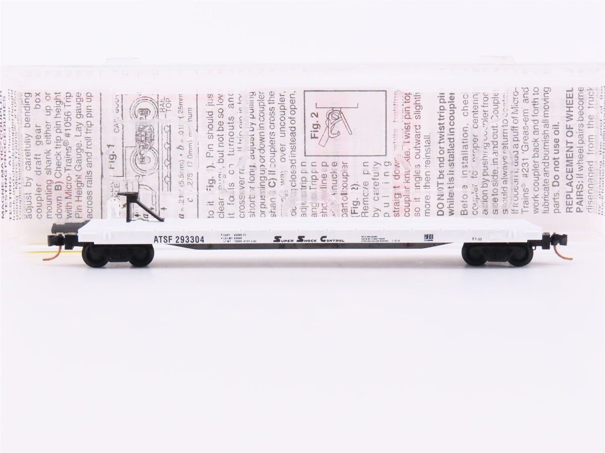 N Scale Kadee Micro-Trains MTL 64010 ATSF Santa Fe 57&#39; 6&quot; TOFC Flat Car #293304