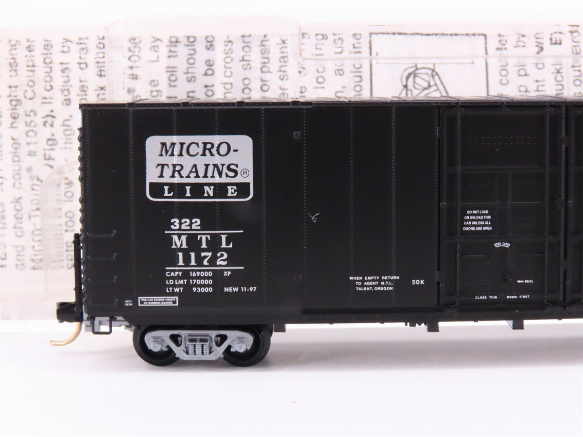 N Micro-Trains MTL 102030 25th Anniversary 60&#39; Double Plug Doors Box Car #1172