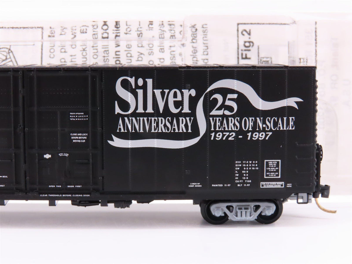 N Micro-Trains MTL 102030 25th Anniversary 60&#39; Double Plug Doors Box Car #1172