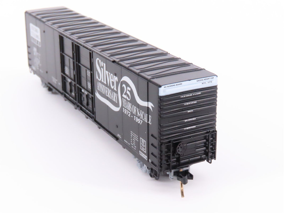 N Micro-Trains MTL 102030 25th Anniversary 60&#39; Double Plug Doors Box Car #1172