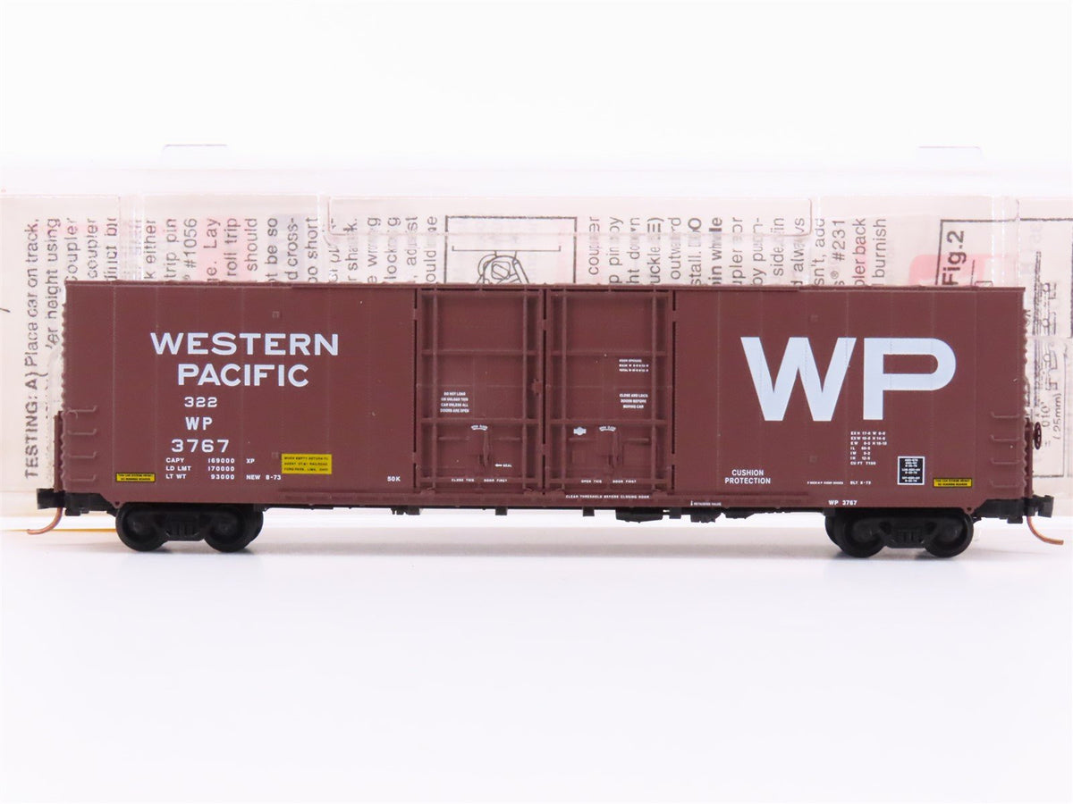 N Micro-Trains MTL 102050 WP Western Pacific 60&#39; Double Plug Doors Box Car #3767