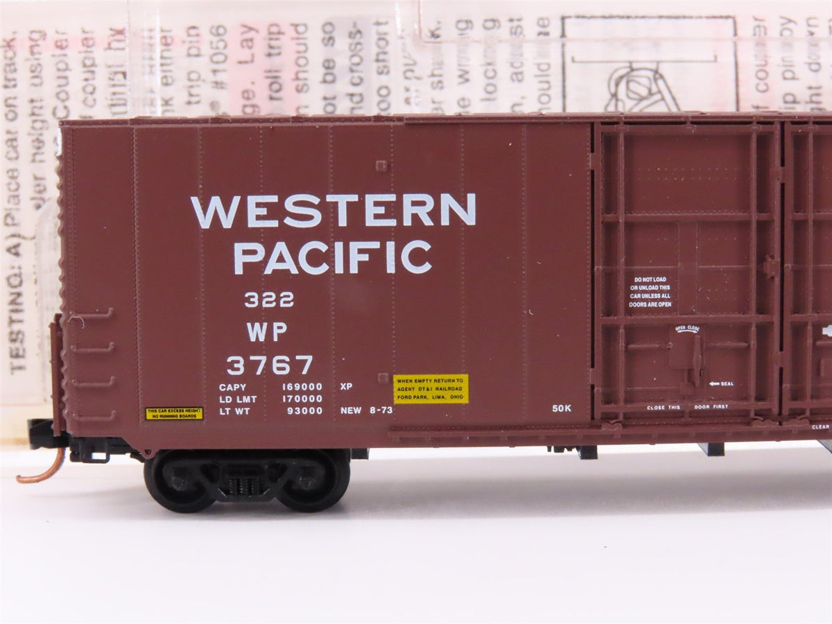 N Micro-Trains MTL 102050 WP Western Pacific 60&#39; Double Plug Doors Box Car #3767