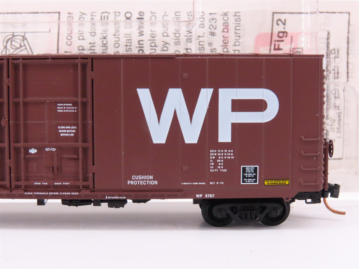 N Micro-Trains MTL 102050 WP Western Pacific 60&#39; Double Plug Doors Box Car #3767