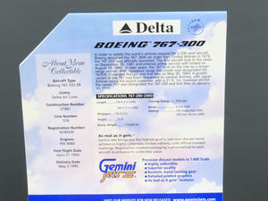 1:400 Scale GeminiJets GJDAL451 Delta Air Lines Boeing 767-300 Airliner