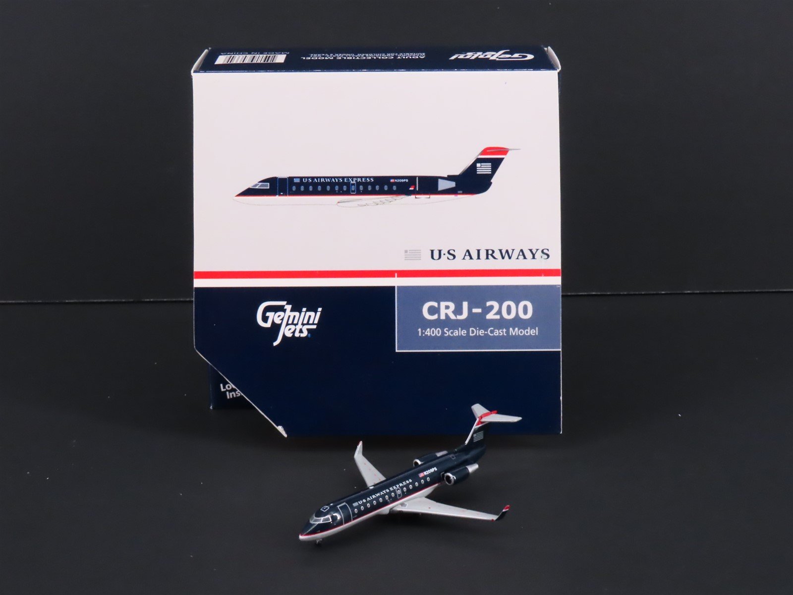 1:400 Scale Gemini Jets GJUSA334 Die-Cast US Airways Canadair CRJ-200 Airliner