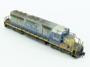 N Scale KATO 176-4805 CSX EMD SD40-2 Early Diesel #8186 - Custom Weathered