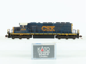 N KATO 176-4950 CSX Yn3 Scheme EMD SD40-2 Mid Diesel #8846 - Custom & Weathered