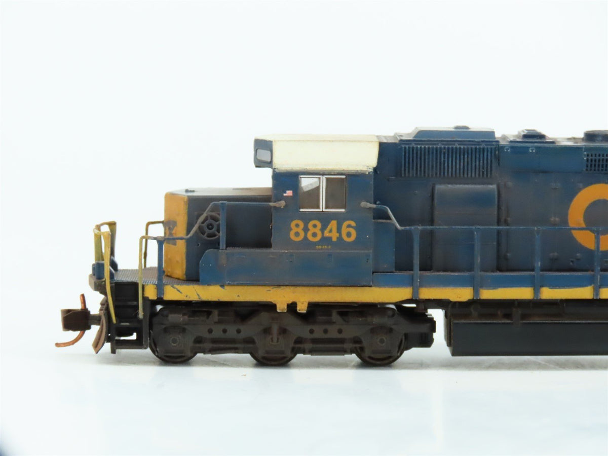 N KATO 176-4950 CSX Yn3 Scheme EMD SD40-2 Mid Diesel #8846 - Custom &amp; Weathered