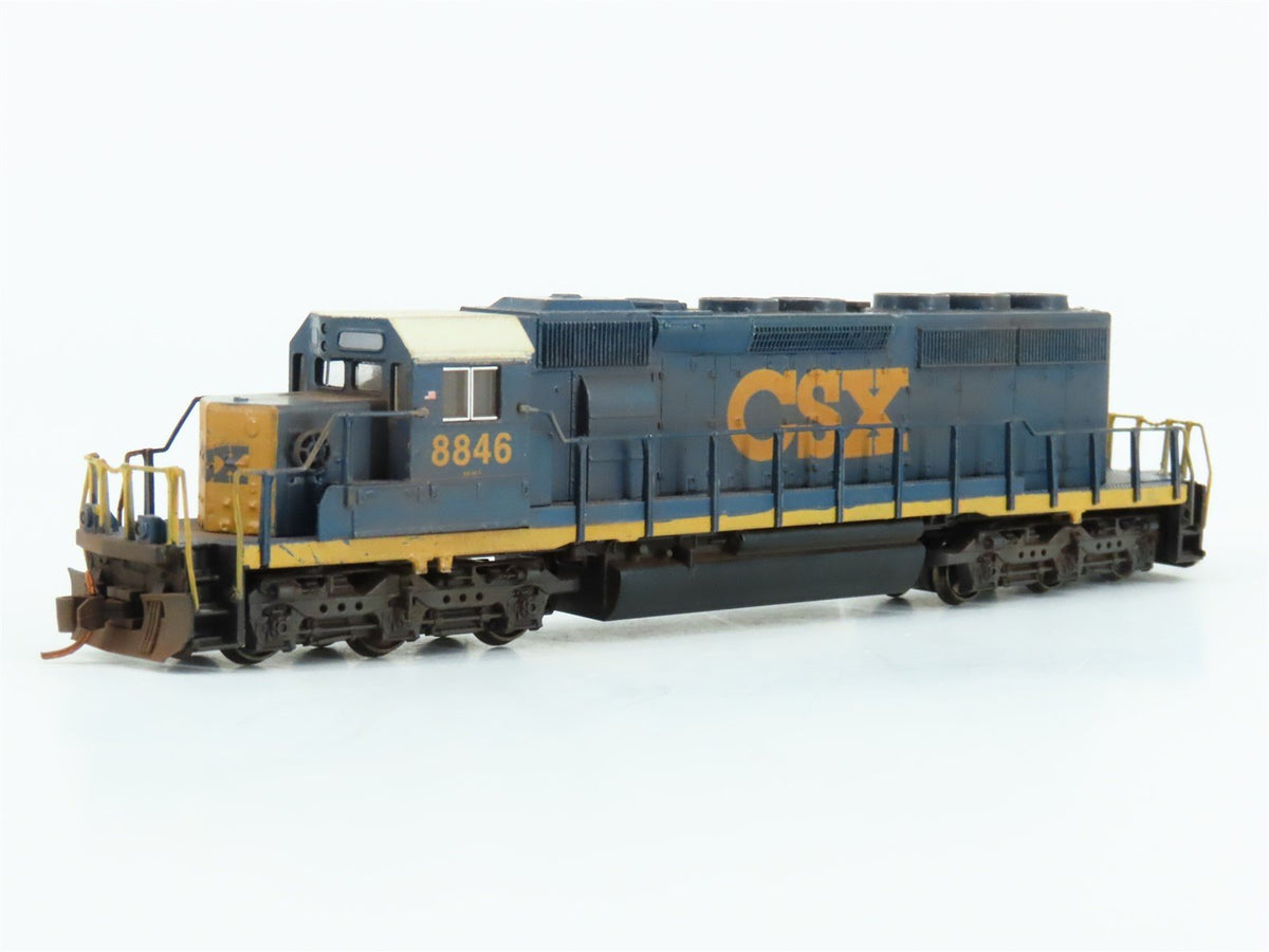 N KATO 176-4950 CSX Yn3 Scheme EMD SD40-2 Mid Diesel #8846 - Custom &amp; Weathered