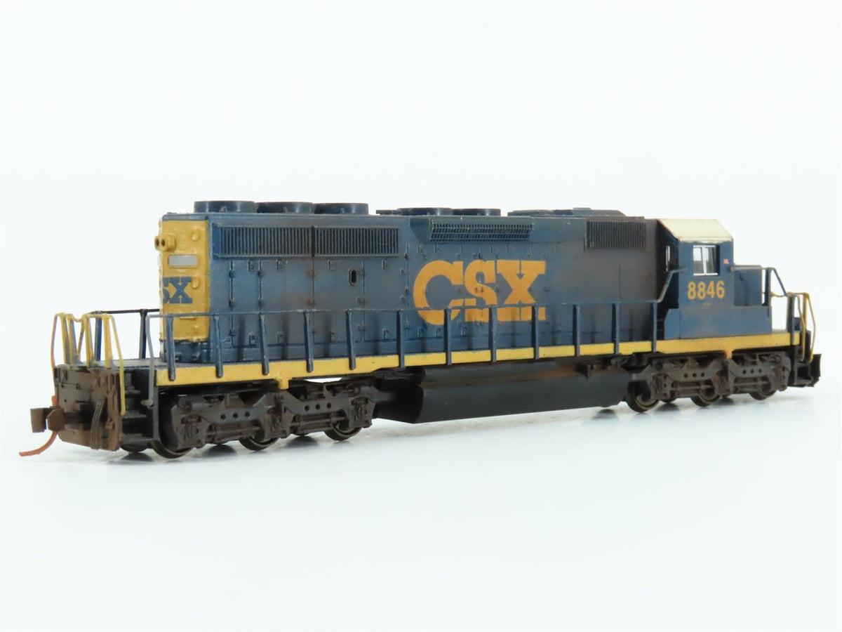 N KATO 176-4950 CSX Yn3 Scheme EMD SD40-2 Mid Diesel #8846 - Custom &amp; Weathered