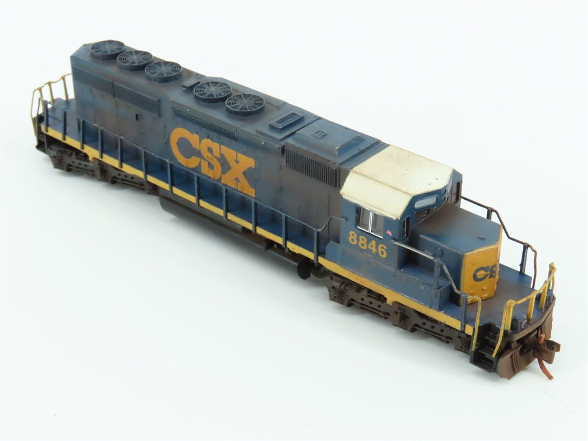 N KATO 176-4950 CSX Yn3 Scheme EMD SD40-2 Mid Diesel #8846 - Custom &amp; Weathered