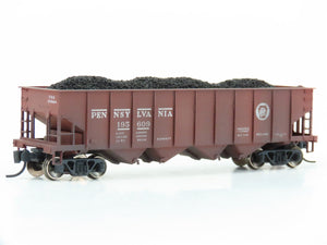 N Bowser 37402 PRR Pennsylvania 4-Bay Hopper #195609 w/ Load - Custom Weathered